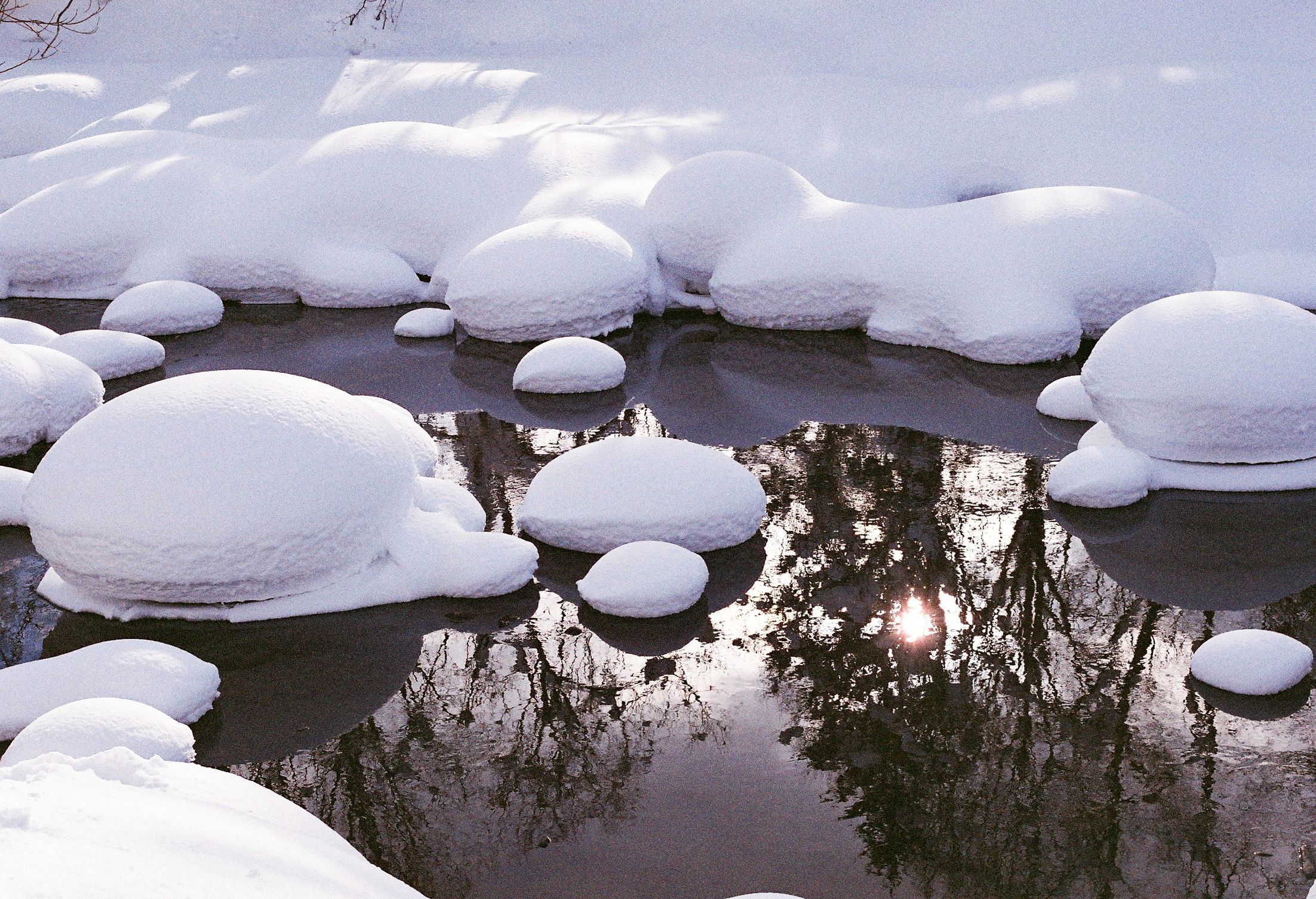 River with snow pillows